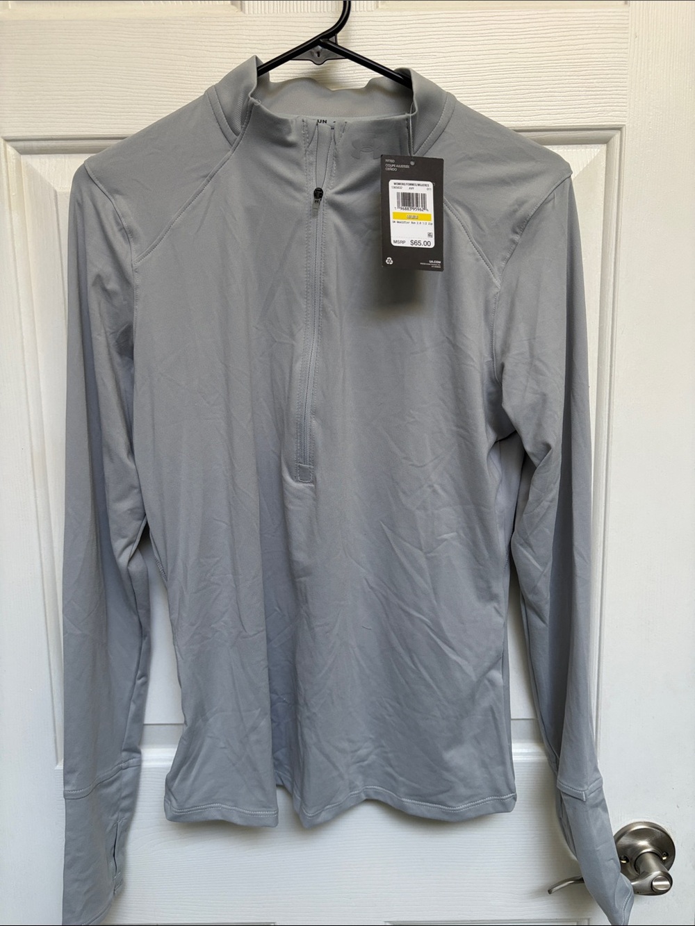 Under Armour Light Gray Long Sleeve Quarter-Zip Top
